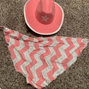 Cowgirl dog hat and bandanna